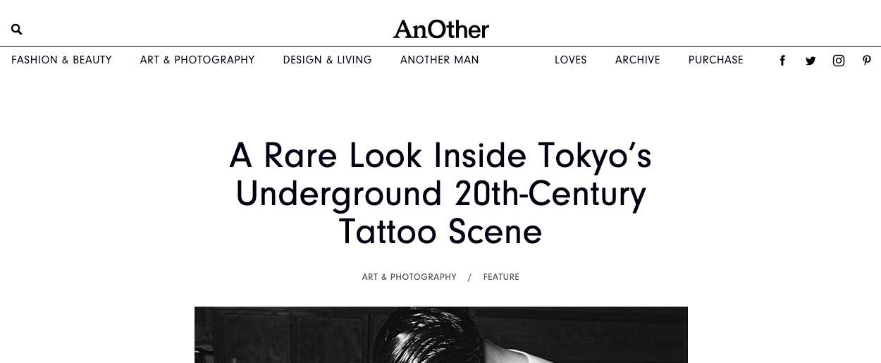 the tattoo writer dans le magazine AnOther