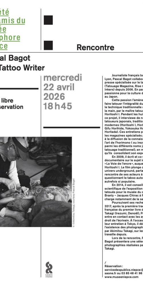 the tattoo writer au Musée Nicéphore Niépce le 22 avril 2026