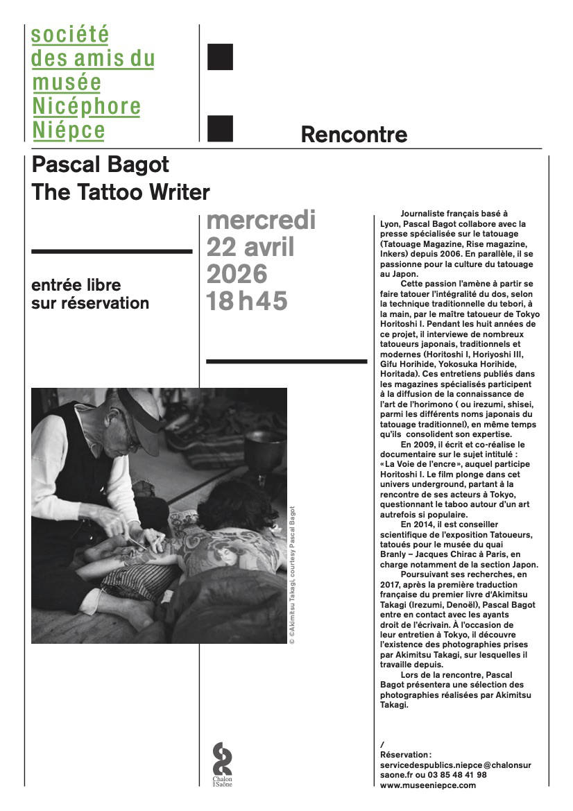 the tattoo writer au Musée Nicéphore Niépce le 22 avril 2026